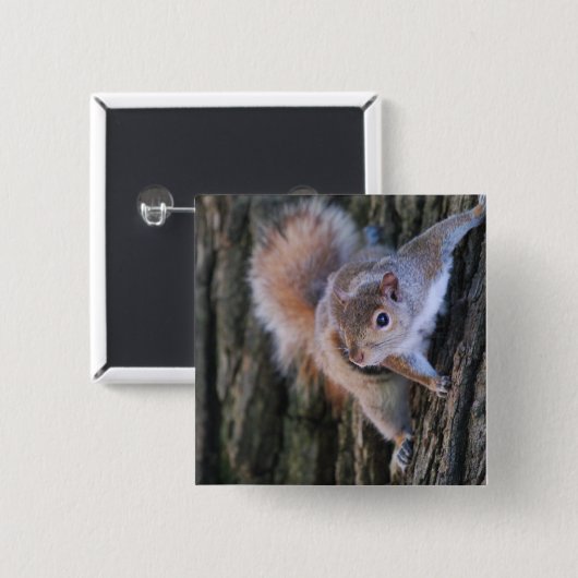 Vierkant boomstam vierkante button 5,1 cm (Voorkant /achterkant)