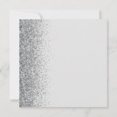 Vierkant Bord Grijs Zilver Glitter Save the Date Aankondiging (Achterkant)