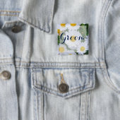 Vierkant bruinkooldruppels met Daisy Vierkante Button 5,1 Cm (In situ)