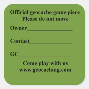 Vierkant cachelabel vierkante sticker