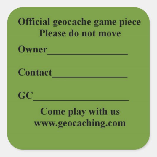 Vierkant cachelabel vierkante sticker (Voorkant)