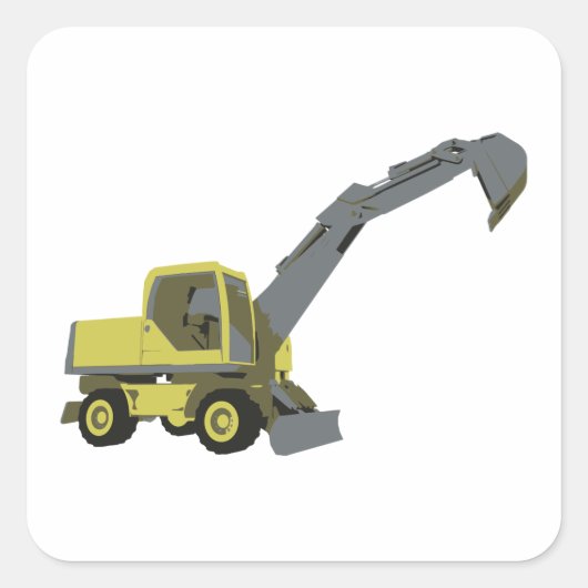 Vierkant constructievoertuig vierkante sticker (Voorkant)