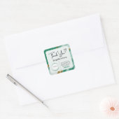 Vierkant Dank u Business Stickers - Groen Marmer (Envelop)