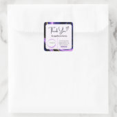 Vierkant Dank u Business Stickers - Marmeren Ontwe (Tas)