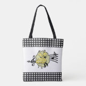Vierkant dansen paar in gele Check outfits Tote Bag (Achterkant)