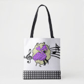 Vierkant dansen paar in Paarse Check outfits Tote Bag (Voorkant)