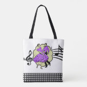 Vierkant dansen paar in Paarse Check outfits Tote Bag (Achterkant)