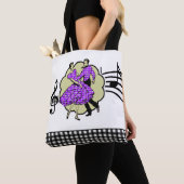 Vierkant dansen paar in Paarse Check outfits Tote Bag (Dichtbij)