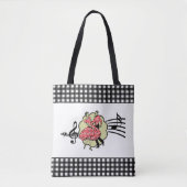 Vierkant dansen paar in rode check outfits tote bag (Voorkant)