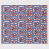 Vierkant dansen paar op faux denim achtergrond cadeaupapier (Vlak)