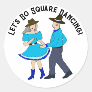 Vierkant dansen paar ronde sticker