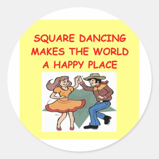 vierkant dansen ronde sticker (Voorkant)