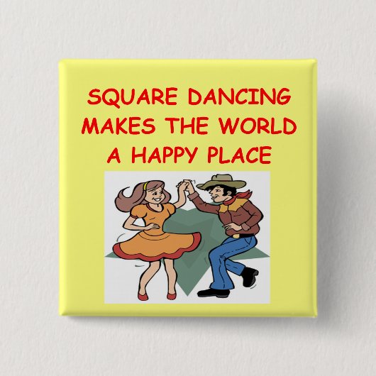 vierkant dansen vierkante button 5,1 cm (Voorkant)