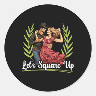 Vierkant Dansende Amerikaanse Folk Dance Square Da Ronde Sticker