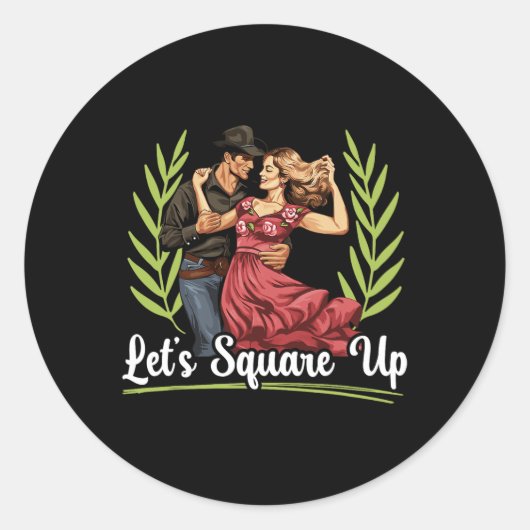 Vierkant Dansende Amerikaanse Folk Dance Square Da Ronde Sticker (Voorkant)