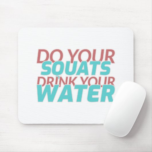 Vierkant Drink water Muismat (Met muis)