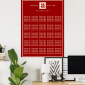 Vierkant Dubbel Geluk Chinees Trouwstoel Chart Poster (Thuiskantoor)