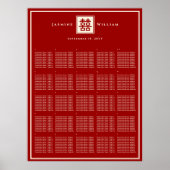 Vierkant Dubbel Geluk Chinees Trouwstoel Chart Poster (Voorkant)