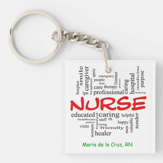 Vierkant (dubbelzijdig) Sleutelhanger (Voorkant)