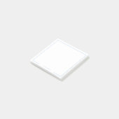 Vierkant Eenvoudig Stofblauw Rand Naam Briefpapier Post-it® Notes (Schuin)