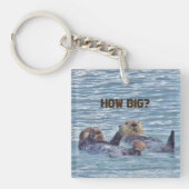Vierkant (eenzijdig) sleutelhanger met otters (voorkant)