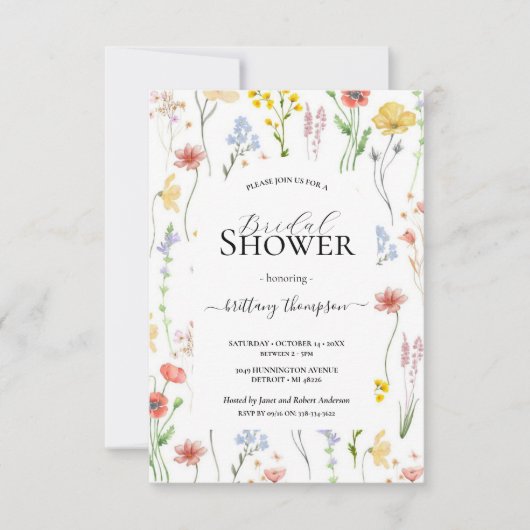 vierkant, elegante moderne bloem, groene botanisch kaart (Voorkant)