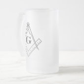 Vierkant en glaswerk voor kompassen matglas bierpul (Voorkant links)