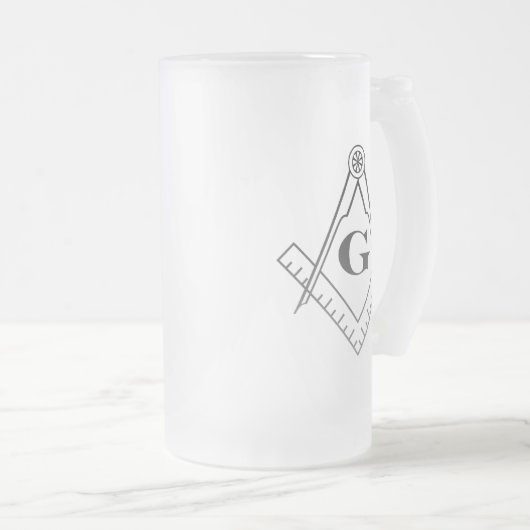 Vierkant en glaswerk voor kompassen matglas bierpul (Voorkant rechts)