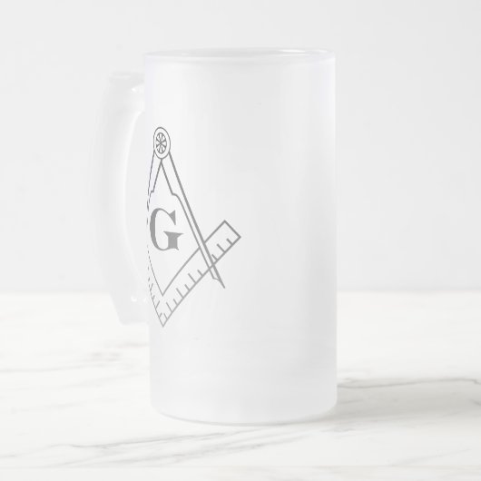 Vierkant en glaswerk voor kompassen matglas bierpul (Voorkant links)