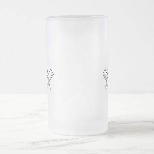 Vierkant en glaswerk voor kompassen matglas bierpul (Center)