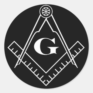 Vierkant en Kompas Hoge Res2whitecropped Ronde Sticker