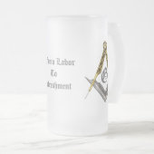 Vierkant en kompas met alles in het oog matglas bierpul (Voorkant rechts)