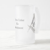 Vierkant en kompas met alles in het oog matglas bierpul (Voorkant rechts)