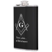 Vierkant en kompas met bijvoegsel G Heupfles (Links)