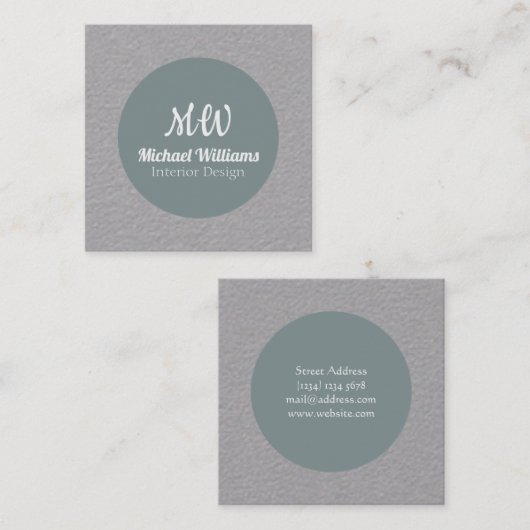 Vierkant en omcirkelbekleding vierkante visitekaartje (Voorkant / Achterkant)