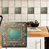 Vierkant Filigrain Frame Aanpasbare Bijbelverzen  Tegeltje