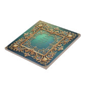 Vierkant Filigrain Frame Aanpasbare Bijbelverzen  Tegeltje (Zijkant)