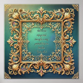 Vierkant Fillaagree Lijst  Bijbelvers Poster (Voorkant)