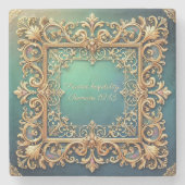 Vierkant Fillaagree-Lijst  Stenen Onderzetter (Voorkant)