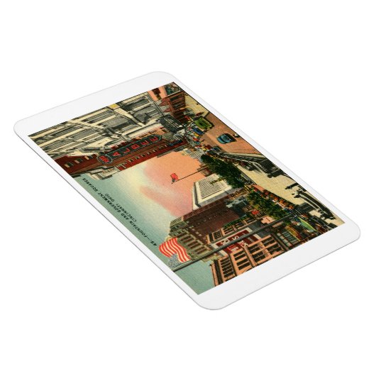 Vierkant fontein, Cincinnati,  Briefkaart Ohio Magneet (Rechterzijde)