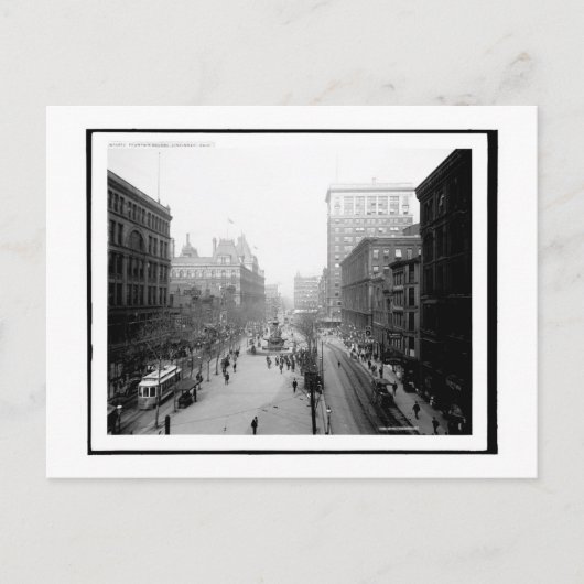 Vierkant fontein, Cincinnati, Vintage Ohio Briefkaart (Voorkant)