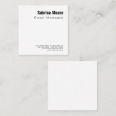 Vierkant formaat Modern Minimalistische Klein Prof Vierkante Visitekaartje (Voorkant / Achterkant)