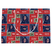 Vierkant Foto Afstudeerklas Jaar Rood Groot Cadeauzakje (Voorkant)