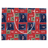 Vierkant Foto Afstudeerklas Jaar Rood Groot Cadeauzakje (Achterkant)