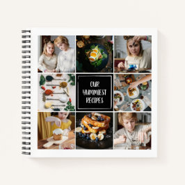 Vierkant foto Collage 8 PC's Familie Recipes Notitieboek