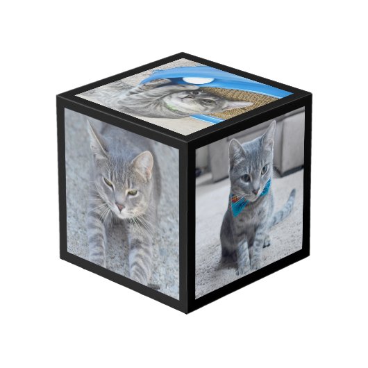 Vierkant fotoblok Aangepaste desk-accessoire Kubus (Achter hoekig)