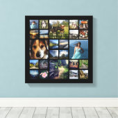 Vierkant Fotocollage Raster met Uw Afbeeldingen Canvas Afdruk (Insitu (Houten vloer))