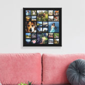 Vierkant Fotocollage Raster met Uw Afbeeldingen Canvas Afdruk (Insitu (Woonkamer))