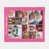 Vierkant fotocollage - tot 14 foto's Roze Fleece Deken (Voorkant (Horizontaal))