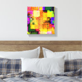 Vierkant geometrisch Multicoliseerd Abstract Canvas Afdruk (Insitu (Slaapkamer))